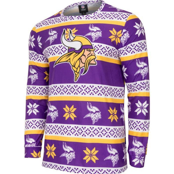 NFL-hold Vinter JULE Pyjamas Sæt skjorte og bukser Minnesota Vikings M
