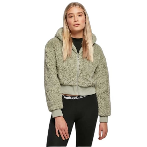 Lyhyt naisten takki Urban Classics Oversized Sherpa - vihreä - XS Grön M