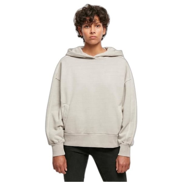 Sweatshirt med hætte til kvinder Urban Classics Heavy Terry Garment Dye - grå - XS Grå M