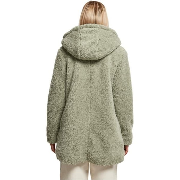 Urban Classics Sherpa Hooded Fleece för kvinnor - grön - XS