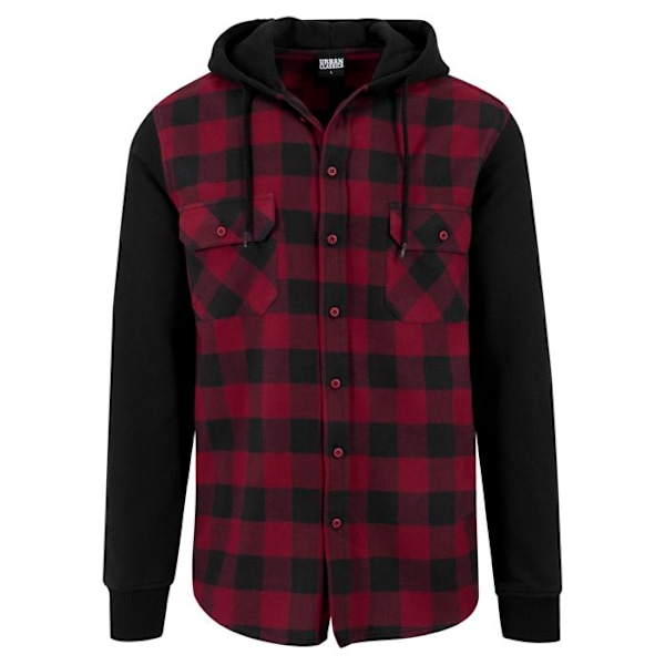 Huppari - URBAN CLASSICS - Flanelli - Punainen - Pitkät hihat - Normaali sort/rød/sort M
