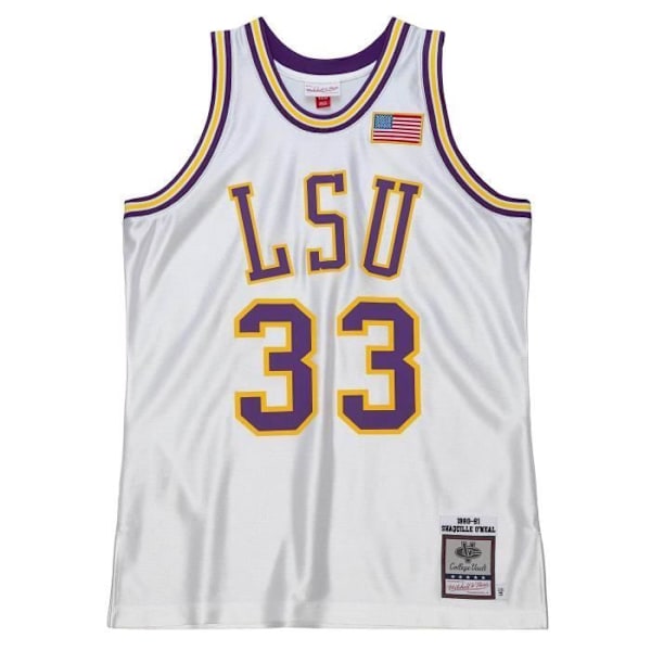 Tröja - LSU Tigers - Shaquille O'Neal - 1990 - 100% polyester - Herr vuxen Vit XL