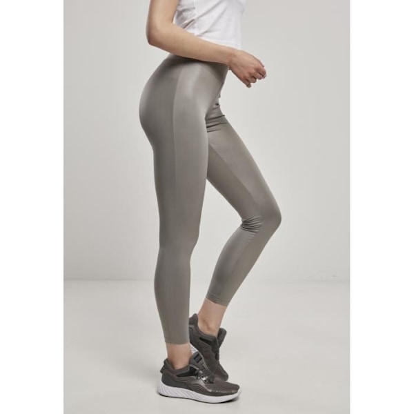 Urban Classics leggings i konstläder för kvinnor - mörkgrå - XL Mörkgrå M