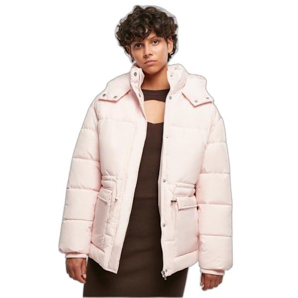 Doudoune dam - Urban Classics - Figursydd - Huva - Sidelommer - Taffeta-foder rosa S