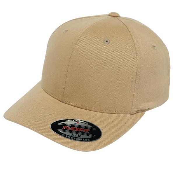 Flexfit Miesten Lippikset / Flex Fitted Twill Harjattu Lippis Kaki S / M