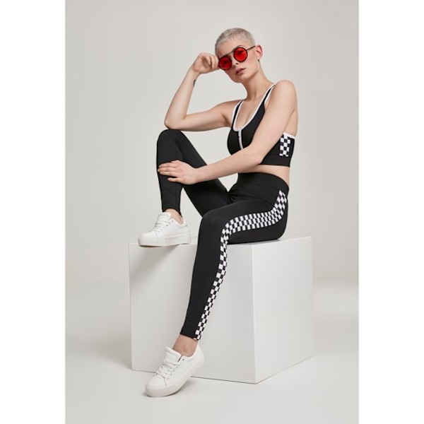 Naisten leggings - Urban Classic - Musta - Stretch-trikoo - Täydellinen istuvuus - Urheilullinen svart/vit/svart XS