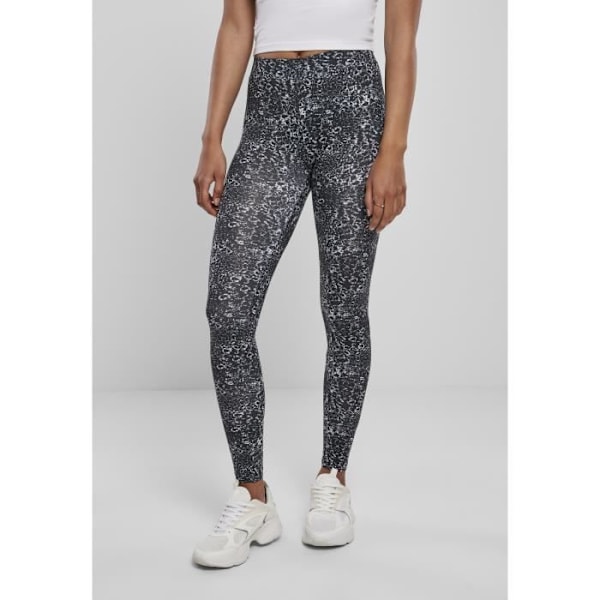 Naisten legginsit - Urban Classics - AOP - Musta/Valkoinen - Suuret koot Sort hvid XXL