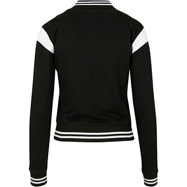 Teddy-jakke - Urban Classic - Kvinde - Sort/Hvid - Universitetsstil - 63% bomuld, 37% polyester sort hvid XS