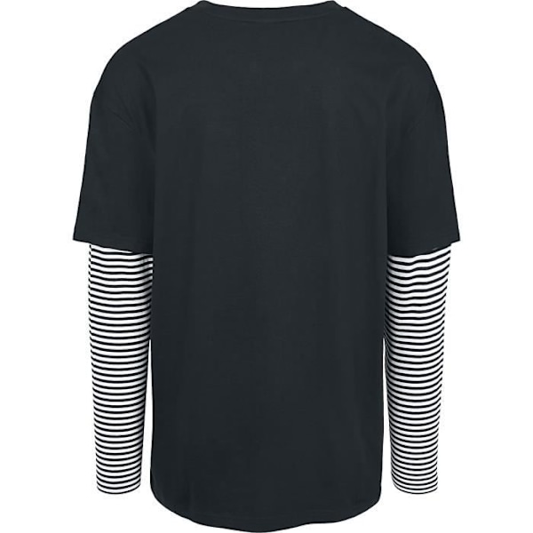 Pitkähiha T-paita - URBAN CLASSICS - Ylisuuri - 100% Puuvilla - Musta/valkoinen - Nöyrä leikkaus Sort hvid M