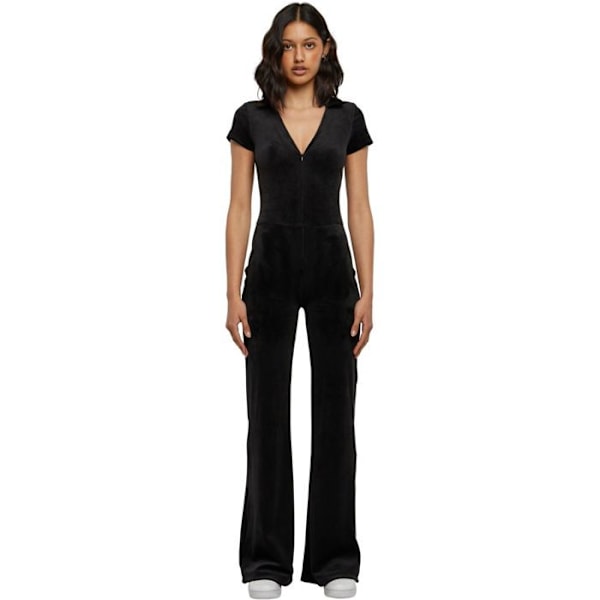 Urban Classics Damer - Velour Jumpsuit sort Svart XXXXXL