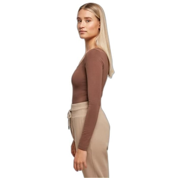 Body pitkillä hihoilla naisille Urban Classics Organic GT - ruskea - 4XL Ruskea XXXXL