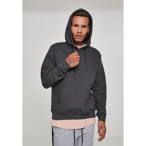 Huvtröja - Urban Classic - Basic Terry - Grå - Långa ärmar - Kängurufickor mörkbrun M