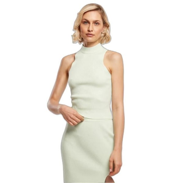 Urban Classics Dam Ribbstickad Turtleneck Cropped Body - matt grå - M Matt grå XL