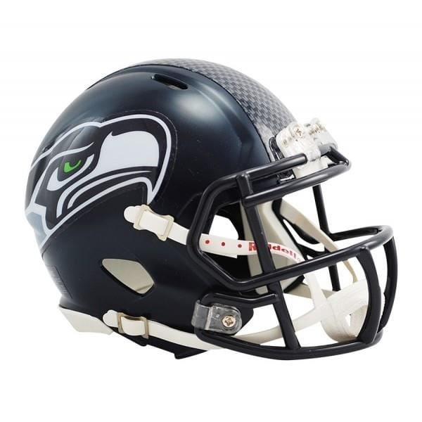 Minihjälm - Riddell - Seahawks - Replika - Revo Speed - Unisex - Vuxen Blå grön