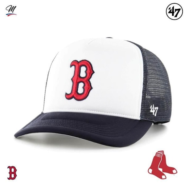 Keps - 47 - Boston Red Sox - Skum - Snapback - Unisex Mousse, Röd, Vit, Blå