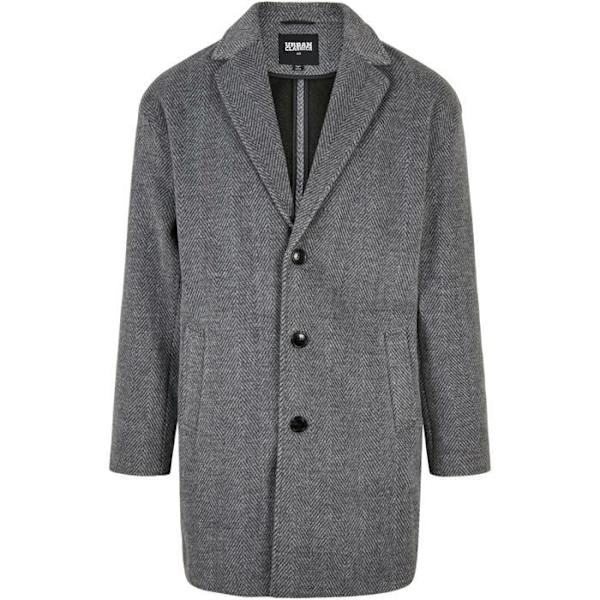 Urban Classics Klassinen Herringbone Manteau mörkgrå XL