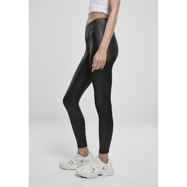 Leggings til kvinder - Urban Classics - Imitationlæder - Sort - Fitness - Løb sort S