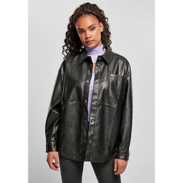 Chemise dam Urban Classics konstläder över svart M