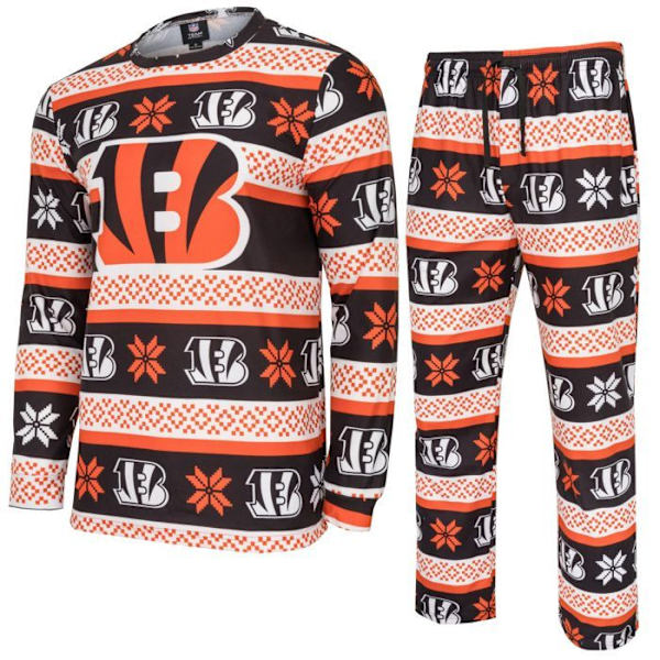 NFL-hold Vinter JULE Pyjamas Sæt skjorte og bukser Cincinnati Bengals M