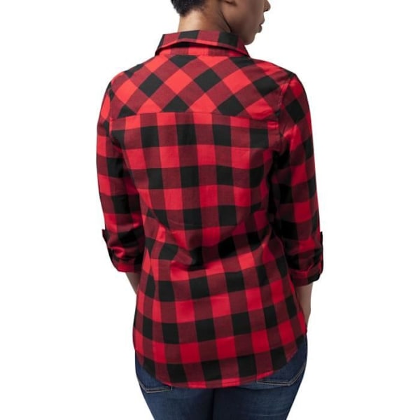 Urban Classics Femme - TURNUP FLANELL Skjorte sort / rød sort S