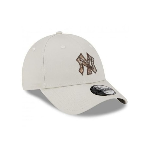 Beige keps för män - NEW ERA - Ny 60292536 - New York-logotyp - Rutigt inre - Justeringslänk beige