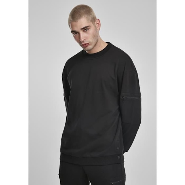Sweatshirt - Urban Classics - Træning Terry Crew - Sort - Lange ærmer - Rund hals Svart S