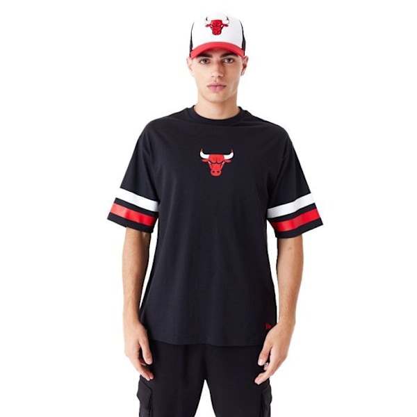New Era Överdimensionerad Skjorta - BAKGRUNDA Tryck Chicago Bulls Svart M