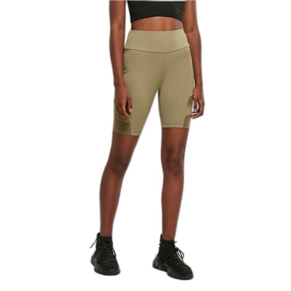 Urban Classics Tech Mesh GT - korkea vyötärö housut naisille - khaki vihreä - 3XL Grön khaki XXXL