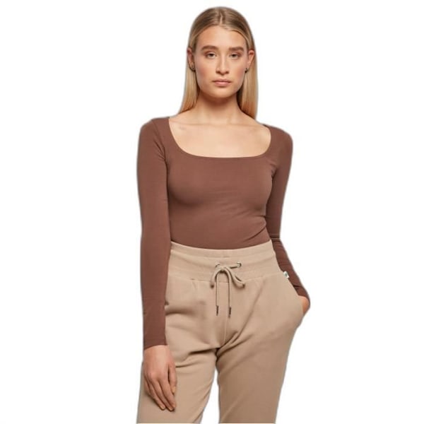 Urban Classics Organisk långärmad bodysuit för kvinnor - brun - XS kastanj XS