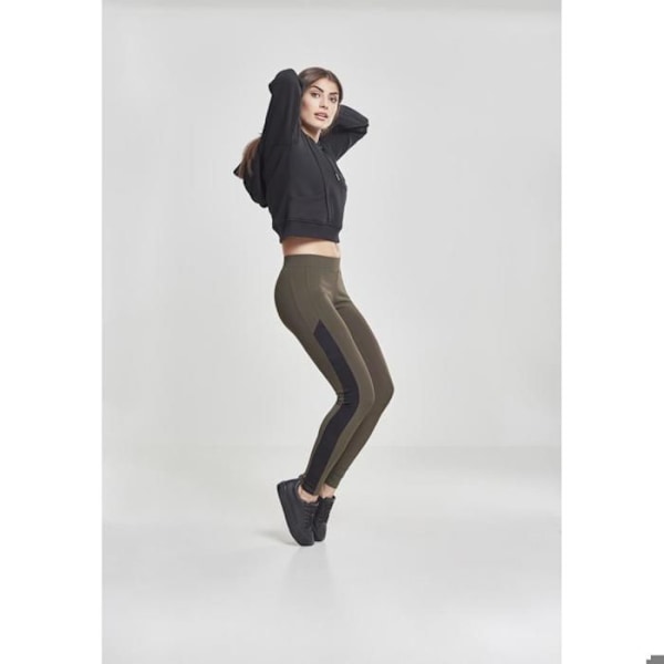Naisten Legginssit - Urban Classic - Jacquard Camo Raidat - Korkea vyötärö - Skinny - Verkko-tasku mörkgrön/svart/ockra S