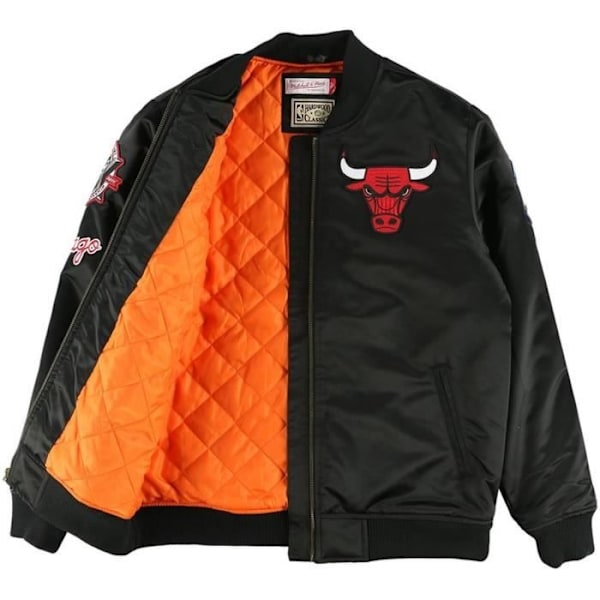 Bomberjacka Satin - MITCHELL & NESS - Samling NBA Hardwood Classics - Chicago Bulls - Herr Svart M