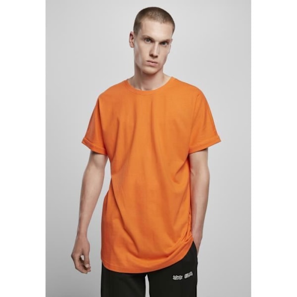T-shirt - Urban Classics - Turnup Tee Long - Orange - 3XL - 100% bomull Orange XXXXXL
