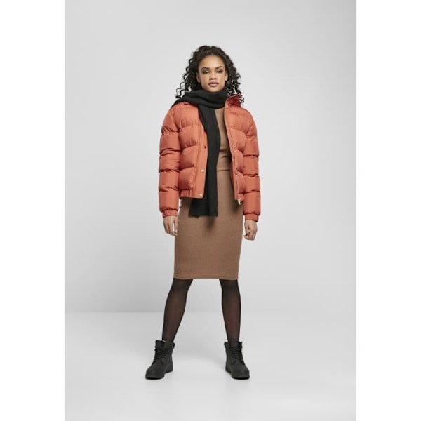 Urban Classics pufferjacka med huva för kvinnor - ljusröd - XL Ljusröd M