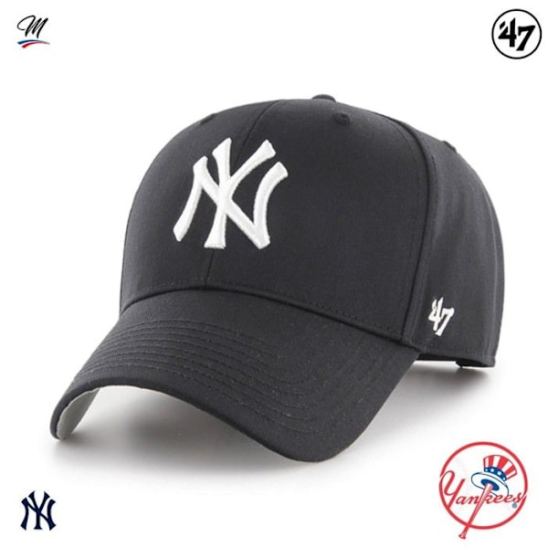 47 Brand MLB New York Yankees Kasket B-RAC17CTP-BK-OSFA, Mand, Sort, kasketter Svart