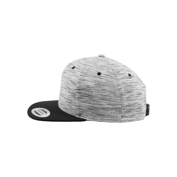 Snapback Kasket - Flexfit - STRIBER MELANGE - Sort/Grå - One Size - 6 paneler høj profil sort grå