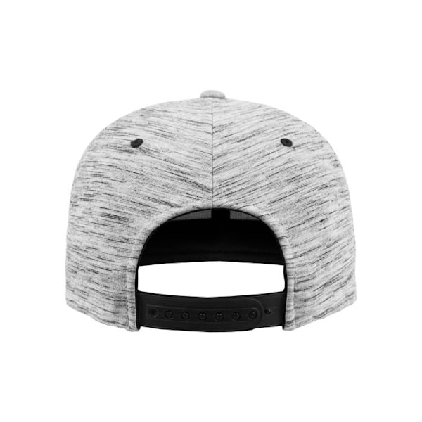 Snapback Kasket - Flexfit - STRIBER MELANGE - Sort/Grå - One Size - 6 paneler høj profil sort grå