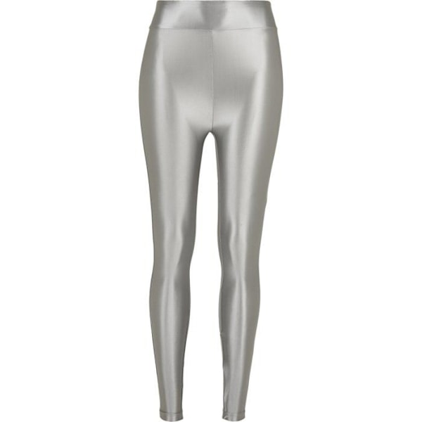 Urban Classics Shiny Metalic leggings med hög midja för kvinnor Mörksilver XS