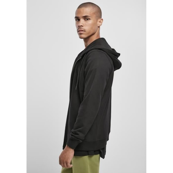 Sweatshirt - Urban Classics - Basic Terry Zip - Mørkeblå - Hætte - Lange ærmer Mørkeblå M