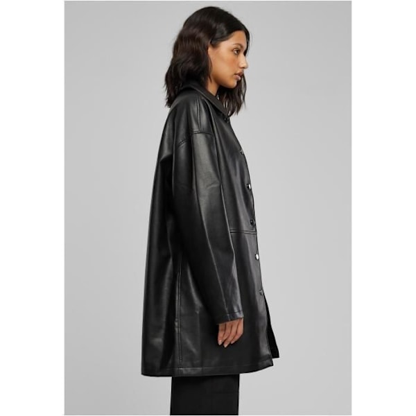 Manteau i kunstlæder til kvinder Urban Classics Svart jag