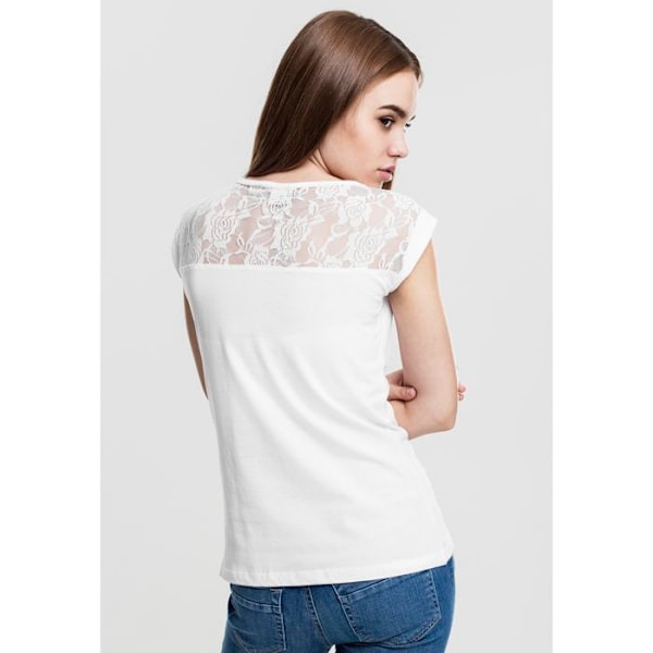 Naisten T-paita - Urban Classics - pitsitoppi - musta - 100% puuvilla - lyhyet hihat Vit jag