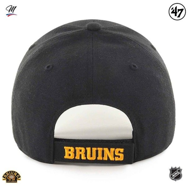 Keps - 47 Brand - BOSTON BRUINS - Svart - 100% bomull - Justerbar storlek bak.