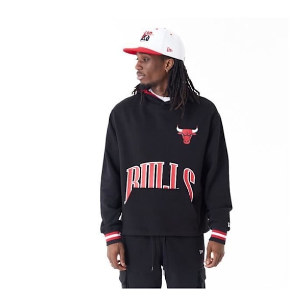 Sweatshirt för män New Era Chicago Bulls - Svart - Långärmad - Huva Svart M