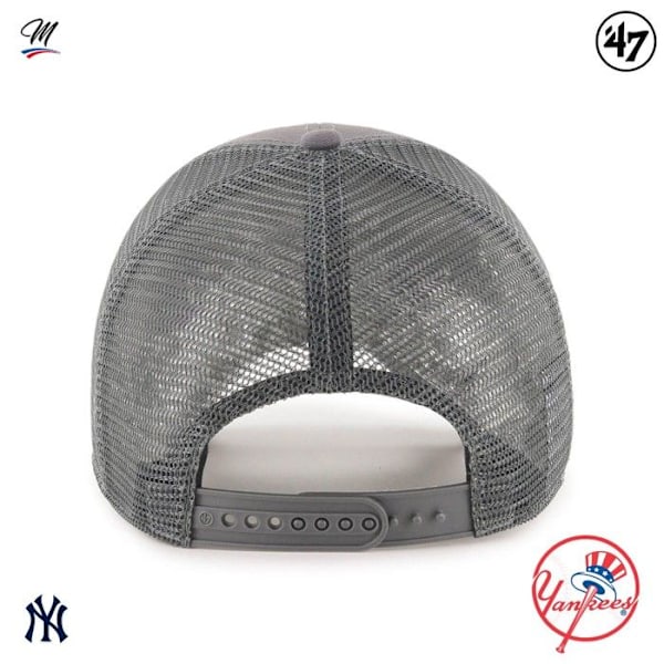 Casquette Trucker - 47 Brand - New York Yankees BRANSON - Mørk Grå - Justerbar - Urban Stil Mörkgrå, Kolgrå