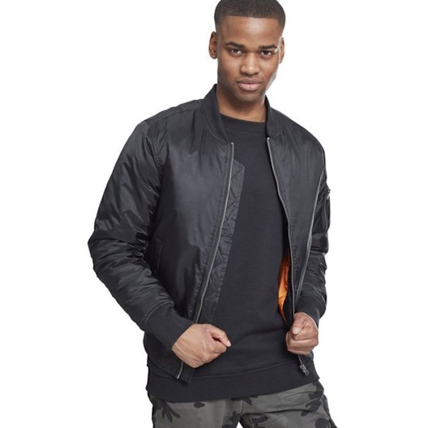 Jakke - Urban Classic - Basic Bomber - Sort - Unisex - Store størrelser sort XXXXXL