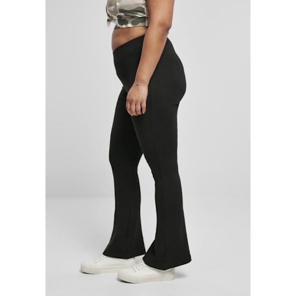 Legging dame Urban Classics økologisk interlock bootcut - sort - XL Svart XS