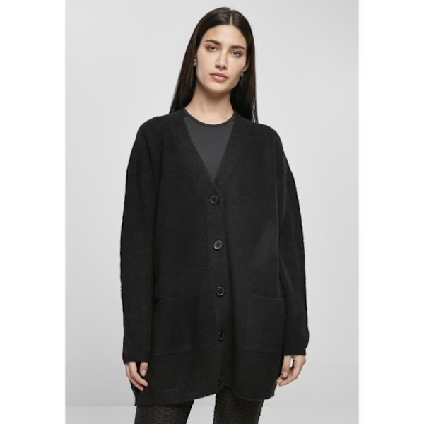 Cardigan til kvinder Urban Classics Chunky Fluffy Knit - sort - XL Svart
