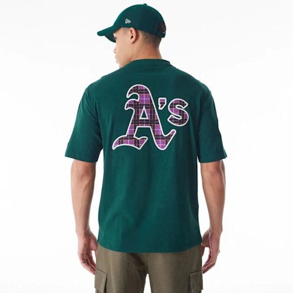 T-paita - New Era - Oakland Athletics - Tartan-täyttö - Vihreä - Lyhythihainen - Unisex dkgdam XL