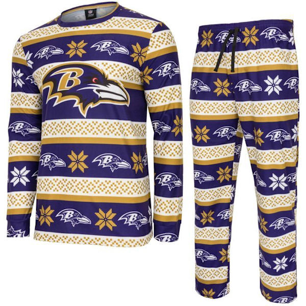 NFL-hold Vinter JULE Pyjamas Sæt skjorte og bukser Baltimore Ravens XL