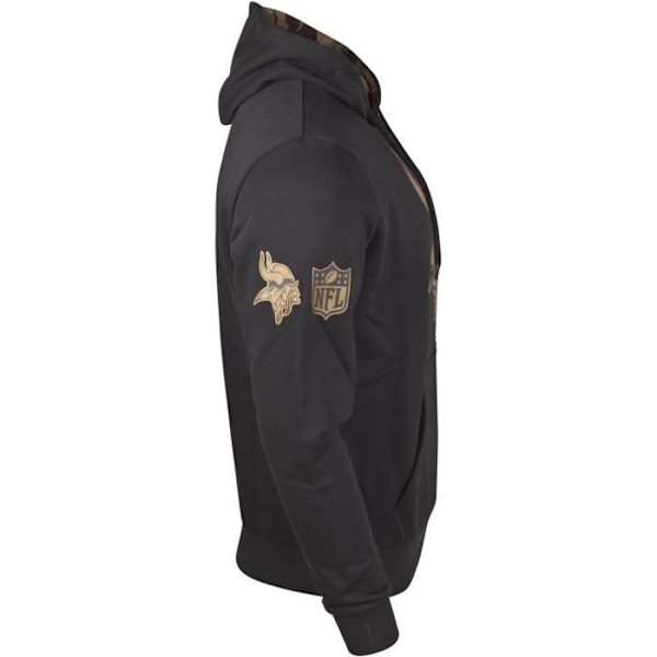 Uuden aikakauden fleece-huppari - NFL Minnesota Vikings musta / kamuflaasi Svart / trä camo M