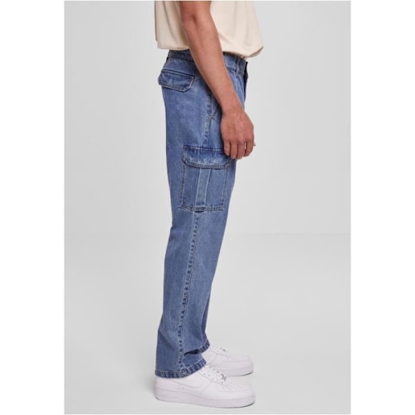 Cargo jeans - Urban Classics - Mand - Blå - Lige pasform - Cargo lommer Blå 34